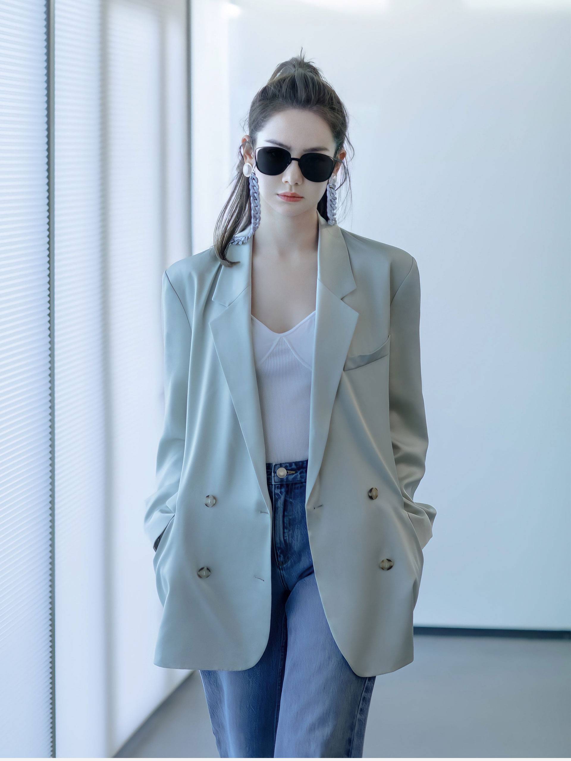 2021春季新品 | 三醋酸垂感宽肩西装外套