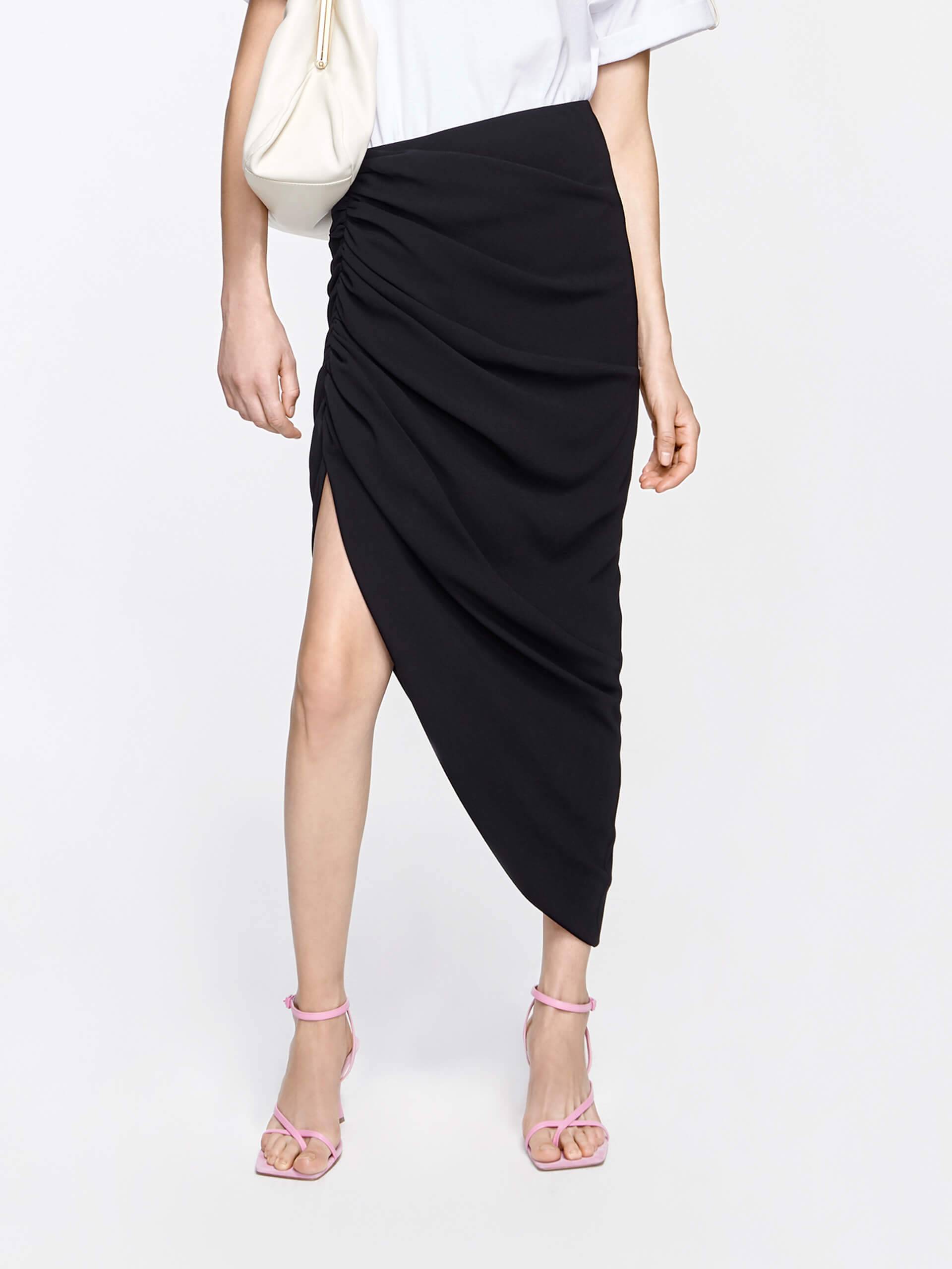 2020秋季新品 | 日本醋酸不对称下摆半身裙